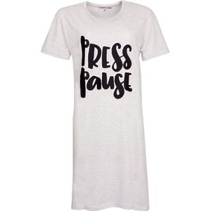 Temptation Dames Nachthemd - Bigshirt - Licht Grijs - Maat S