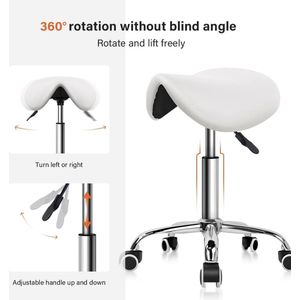 Draaibare Kruk - Rolling stool Rocking chair Work stool with adjustable backrest Swivel Stool