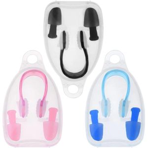 3 paar neusklemmen en waterdichte oordopjes voor zwembad gesynchroniseerd zwemmen - siliconen clip voor zwemneuzen