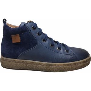 Naturino rits veter leder/suede effen hoge sneakers Alder navy mt 33