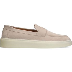 Manfield - Heren - Beige suède loafers - Maat 46