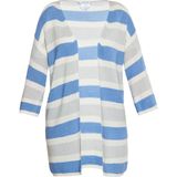 Usha - Cardigan - Gestreept - Driekwart Mouwen - Relaxed Fit