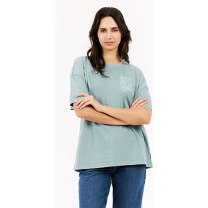 Protest Prtreed - T shirt Dames - Korte mouwen - Ronde hals - Relaxed fit – Glacial Blue