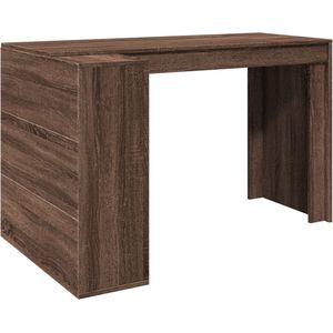 vidaXL - Bureau - Bruin - 123,5x73,5x75 cm - Bewerkt Hout