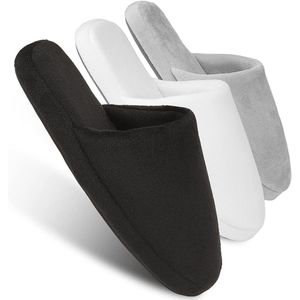 Luxe 3-paar Spa Pantoffels - Katoenen Traagschuim Antislip Wasbare Pantoffels voor Dames en Heren