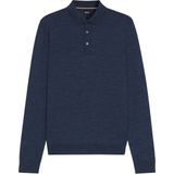 BOSS - Lancione - Gebreide Trui - Blauw - Regular Fit - Wol