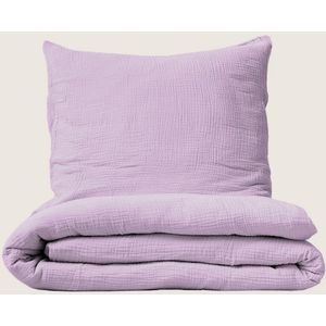 Petite Amélie - Mousseline Dekbedovertrekset - Lila - 120 x 150 cm incl. kussenhoes