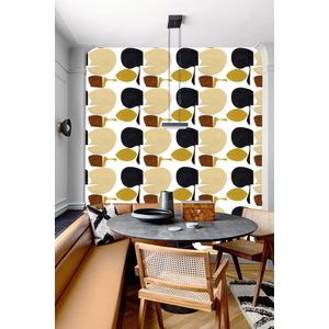 Behang staal Modern Curvy Town meerkleurig geel