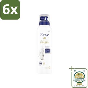 Dove Shower Foam - Deeply Nourishing - Cotton Oil - 200 ml - Voordeelverpakking - 6 stuks - Katoenzaadolie - Hydraterende douche