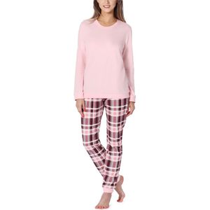 Cornette Dames Pyjama - Lange mouwen - Lange broek - Katoen - CR-671-2015 - Lichtroze/Wijnrood-07 - S