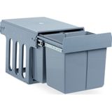 Inbouw Prullenbak - Grijs - Kunststof - 3 Vuilbakken