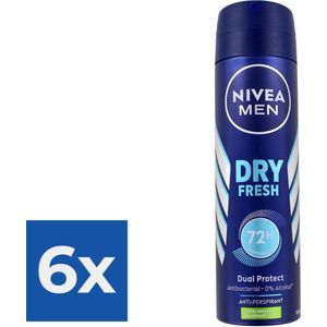 Nivea Men Deodorant Deospray Dry Fresh - Voordeelverpakking 6 stuks