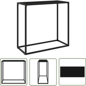 The Living Store Wandtafel 80x35x75 cm gehard glas zwart - Wandtafel - Modern - Zwarte Wandtafel - Design Wandtafel - Salontafel
