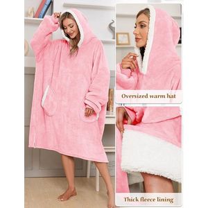 Oversized hoodie, fleece enorme draagbare deken voor vrouwen en mannen