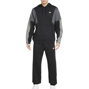 Nike - Club Fleece Hoodie - Zwart Grijs Wit - Fleece