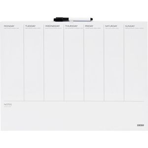 DESQ® Weekplanner 40 x 50 cm - Horizontale indeling | Randloos | Whiteboardmarker | Magnetisch | Droog uitwisbaar | Nederlands