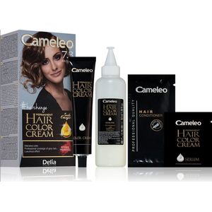 Delia Cosmetics | Cameleo Hair Color Cream Number 7.3 With Omega Oils, Hazelnut Color - Hazelnut - Hazelnoot - Haarverf - Allin1 - Haarverf - Haarkleur -Intense Pigments & Luxurieus effect | Permanente Haarkleuring - Langdurige Kleur - Grijsdekking