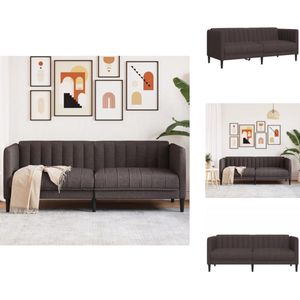 vidaXL 2-zitsbank - 2-zitsbanken - Bank - Loveseat - Tweezitsbank stof donkerbruin