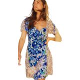 Trendyol Witte A-Lijn Chiffon Mini-Jurk Met Bloemenmotief En Voering Twoss22El2168