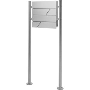 ApexArte® Brievenbus Op Paal - Zilver