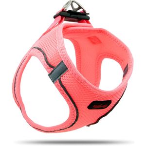 Tailpetz - Air-Mesh Harness - Hondenharnas - Hondentuig - Hondentuigje Kleine Hond - Y Tuig Hond - Harnas Hond - Anti Trek Tuig Hond - Reflecterend - Maat 2XS - Neon Pink