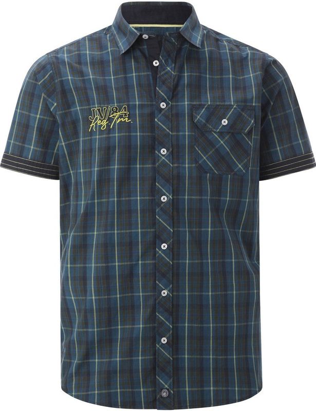 Jan Vanderstorm herren Overhemd Met Korte Mouwen - 41/42 - petrol