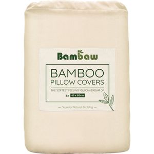 Bambaw - Bamboe Kussenslopen - Ivoor - Hypoallergeen - 2 Stuks
