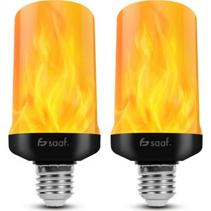 Saaf LED Sfeerlampen - 2 stuks - E27 - Vlamverlichting voor Woonkamer, Slaapkamer, Buiten - Warm Licht
