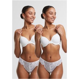 Urban Classics - Allover Lace Tanga - Wit - 2-Pack - String