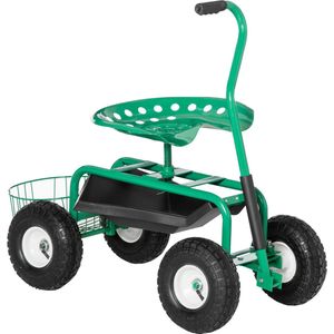 Outsunny Fahrbarer Gartensitz mit Gartengeräteablage 845-029