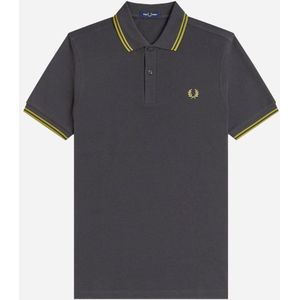 Fred Perry Twin tipped fred perry shirt - Anchor Grey Tennis Ball Yellow