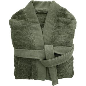 Heckett Lane Badjas Katoen Prestige - Army Green - Maat L - Badjas 100% Katoen - Badjas Dames - Badjas Heren