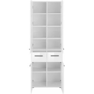 trendteam smart living Badkamer hoge kast Skin, 60 x 182 x 31 cm in wit hoogglans met veel opbergruimte