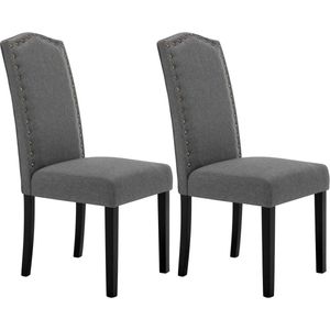 Rootz Set van 2 eetkamerstoelen - stoelen met hoge rugleuning - gewatteerde stoelen - ergonomisch ontwerp - duurzaam massief hout - vloerbescherming - 47 cm x 103 cm x 63 cm