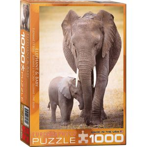 Eurographics puzzel Elephant & Baby - 1000 stukjes
