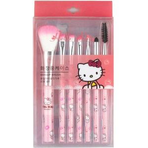Hello Kitty - Make-Up Borstel Set - Sanrio Mode - Meisjes Cadeau Met Doos - Schattig