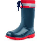 Ladeheid - LA-LMG-972-Kim - Kinder Regenlaarzen - Donkerblauw Rood - Hoog met Veters - Waterdicht