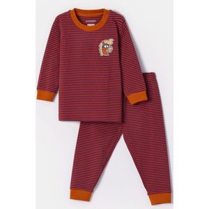 Woody pyjama baby jongens - rood gestreept - pony - 252-10-PLC-Z/936 - maat 62