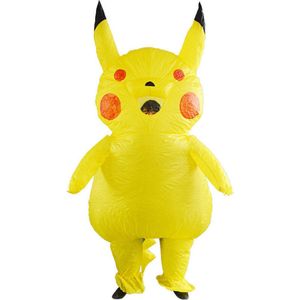 Joya Kids® Gele opblaasbare mascotte Pica Anime Cosplay voor volwassen | Cartoon Kostuum | Grappige Fancy Dress Kostuums | Verkleedpak Carnaval volwassenen | One Size