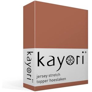 Kayori Shizu jersey stretch topper hoeslaken - Lits-jumeaux - Terra