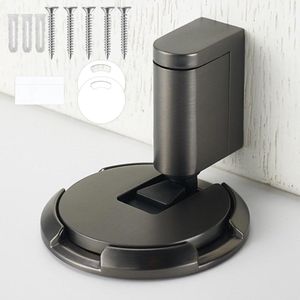 Onzichtbare magnetische deurstopper - zelfklevend, zwaar, in hoogte verstelbaar (grijs)