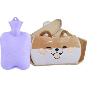 Rubberen warmwaterkruik met zachte tailleafdekking - warmwaterzak voor hals en schouder - warmwaterzak hand benen taille warm