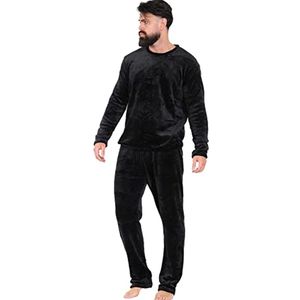 Heren Pyjama Set van Zacht en Warm Fleece | 2-delige Set met Lange Mouwen