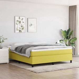 The Living Store Bedframe zonder matras 180x200 cm stof groen - Boxspringframe - Bedframe - Slaapkamerinrichting - Houten Bed - Stoffen Bed