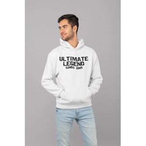 2005 Jaar Wit Hoodie heren - Maat S - Ultimate Legend - Verjaardag Cadeau Mannen - Limited Edition