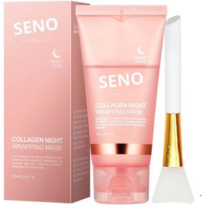 SENO Collageen Hydraterend Gezichtsmasker 75ml – Night Wrapping Mask – Hydraterend & Verjongend – Collagen Mask – Glass Skin Effect – Fijne Poriën – Korean Skincare – Anti-Aging