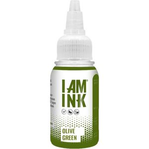 I AM INK - Olive Green 10ml | Premium Professionele Tattoo Inkt | Reach & Vegan | Stick en Poke | Handpoke Tatoeage Inkt | Tattoo set | PMU | Permanente Make-up | Geschikt voor Machine Cartridges & Needles | Liner | Shader