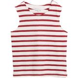 TOM TAILOR - Top - Robijnrood / Offwhite - Mouwloos - Normale Pasvorm