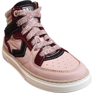 Twins - Babet Bel - Halfhoge Schoen - Roze Combi - Veters met Rits - Uitneembaar Voetbed