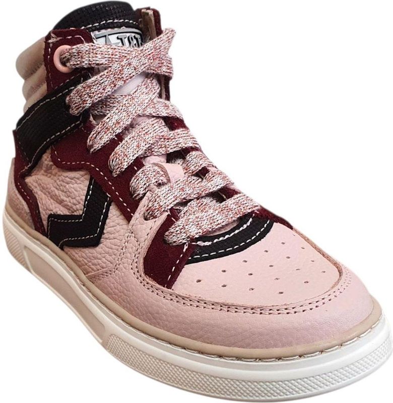 Twins - Babet Bel - Halfhoge Schoen - Roze Combi - Veters met Rits - Uitneembaar Voetbed